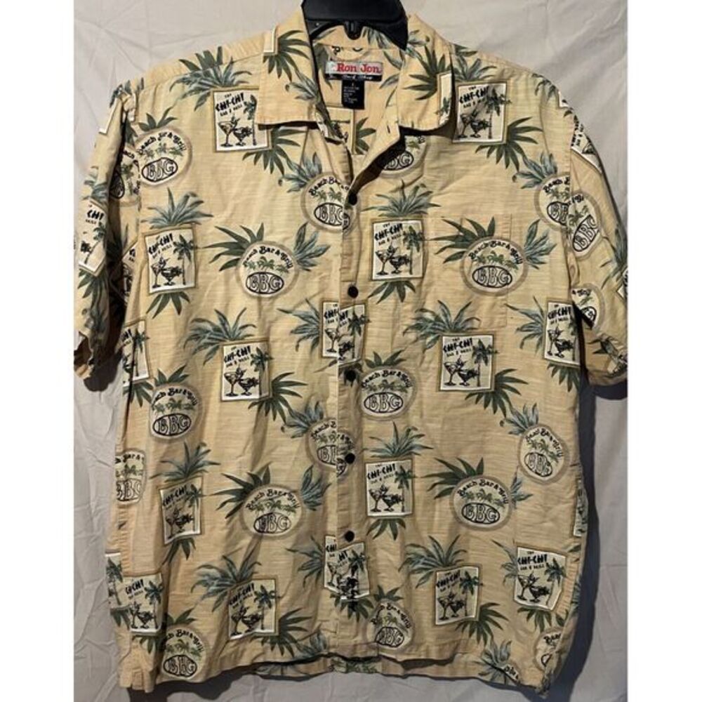 Ron Jon Surf Shop Men's Short Sleeve Men's Button Down ‎ Size Large